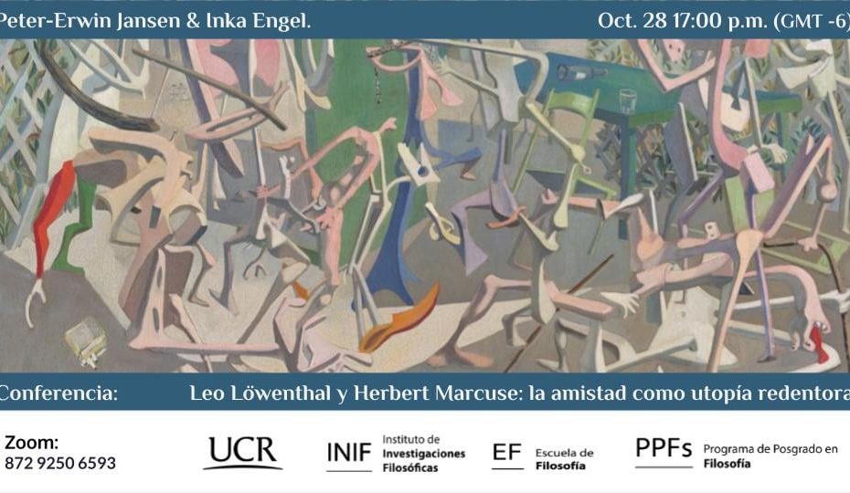Afiche Conferencia Leo Lowenthal y Herbert Marcuse, 28 de octubre, 5:00 p.m., vía Zoom: 872 9250 6593