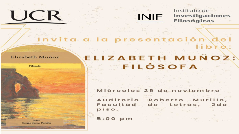 Presentación del libro:  Elizabeth Múñoz, Filósofa